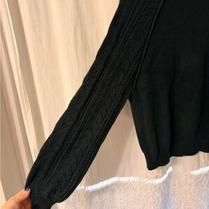 Elegant Black Cable Knit Sweater
